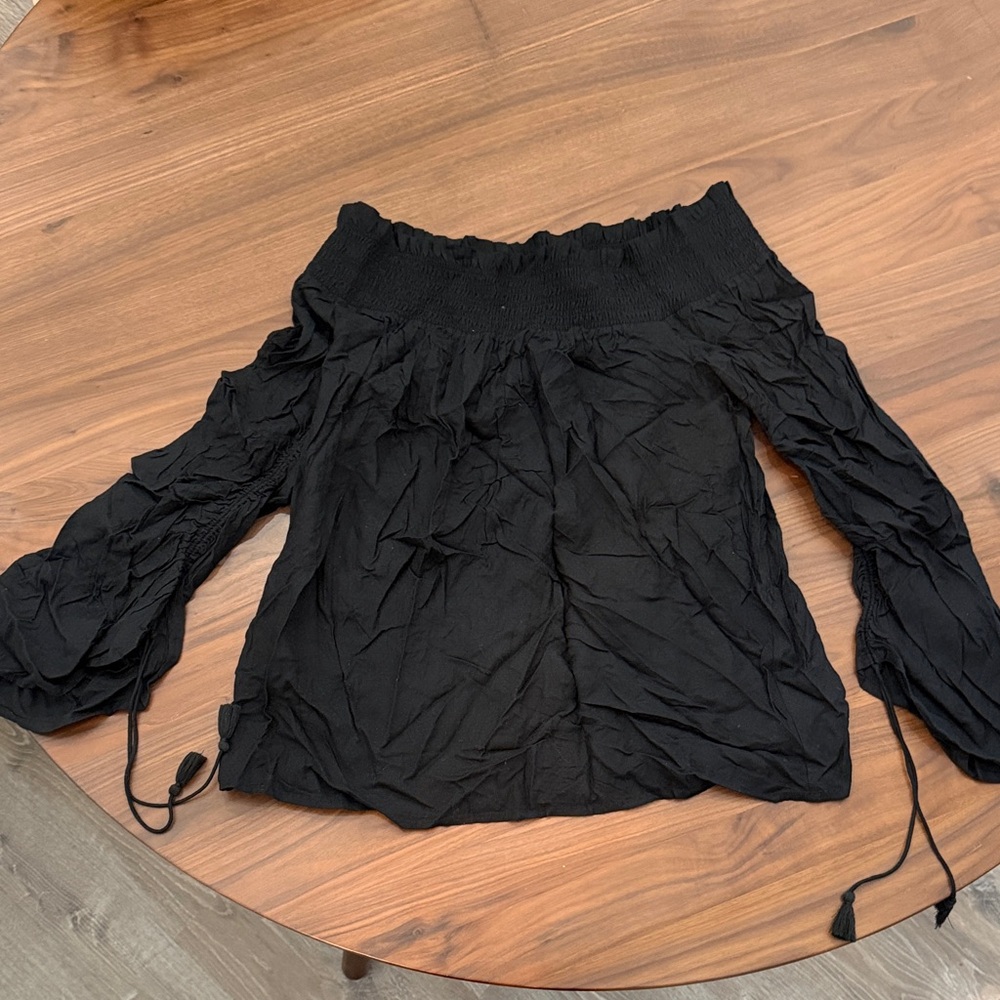 PAIGE Black Off-Shoulder Blouse